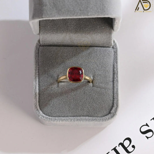 Solid Gold Ruby Engagement Ring