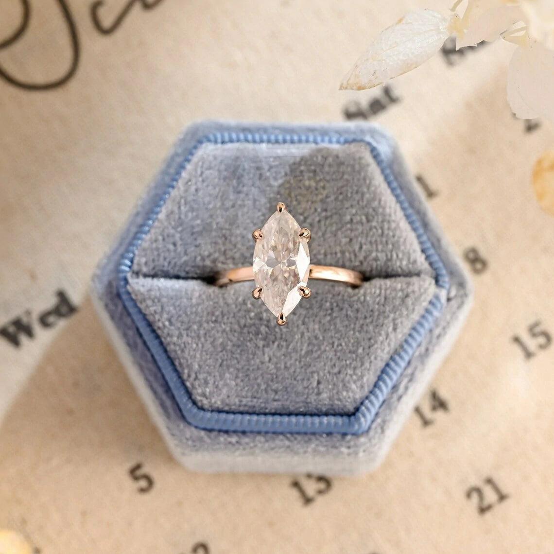 Hidden-halo/prong halo marquise moissanite engagement ring, Real solid gold solitaire marquise ring, Wedding ring for women, Anniversary gifts for wife, Marquise moissanite ring, Hidden-halo engagement ring, Prong halo moissanite ring, Solitaire wedding band, Solid gold anniversary ring, Women's jewelry, Marquise cut moissanite, Anniversary jewelry, Hidden-halo wedding ring, Real gold engagement ring, Marquise solitaire ring