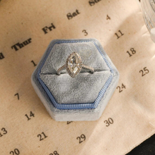 Vintage Style Marquise Cut Moissanite Ring Cathedral Engagement Ring, 10K/14K/18K Solid Gold Promise Wedding Ring, Anniversary Gift for Women