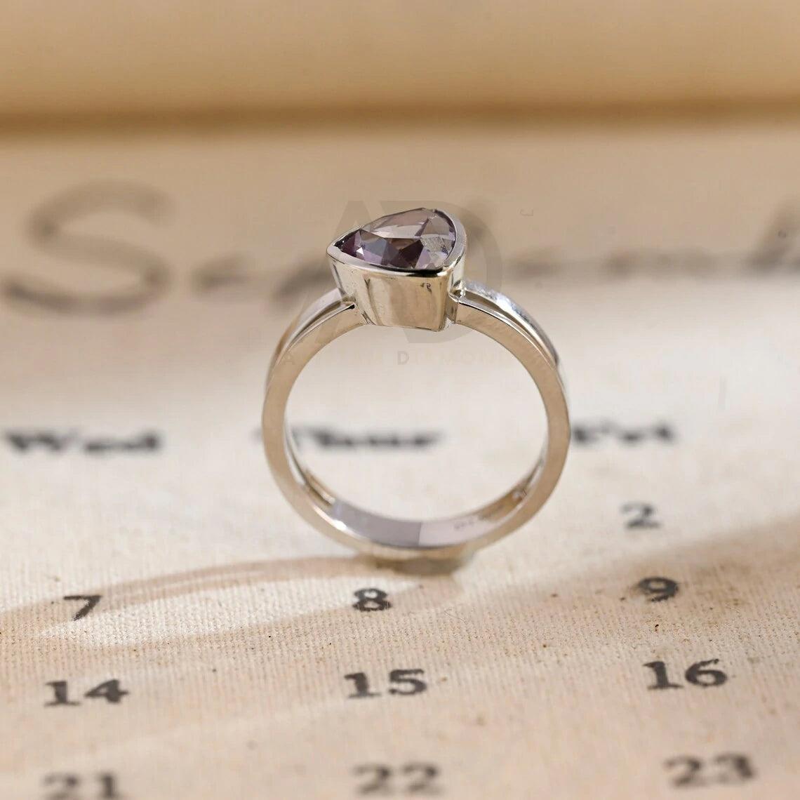 Split shank trilliant cut solitaire alexandrite engagement ring, Split shank real solid gold alexandrite statement ring, Best ring for women, Trilliant cut alexandrite ring, Solitaire alexandrite ring, Split shank engagement ring, Solid gold statement ring.