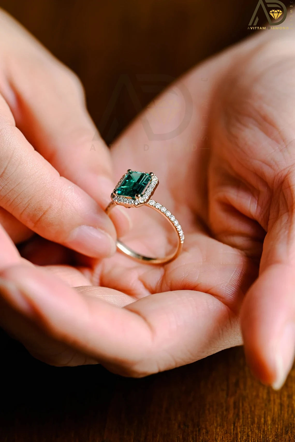 Handmade Emerald Gift Idea | Emerald Jewelry for Women | Solid Gold Birthday Gift
