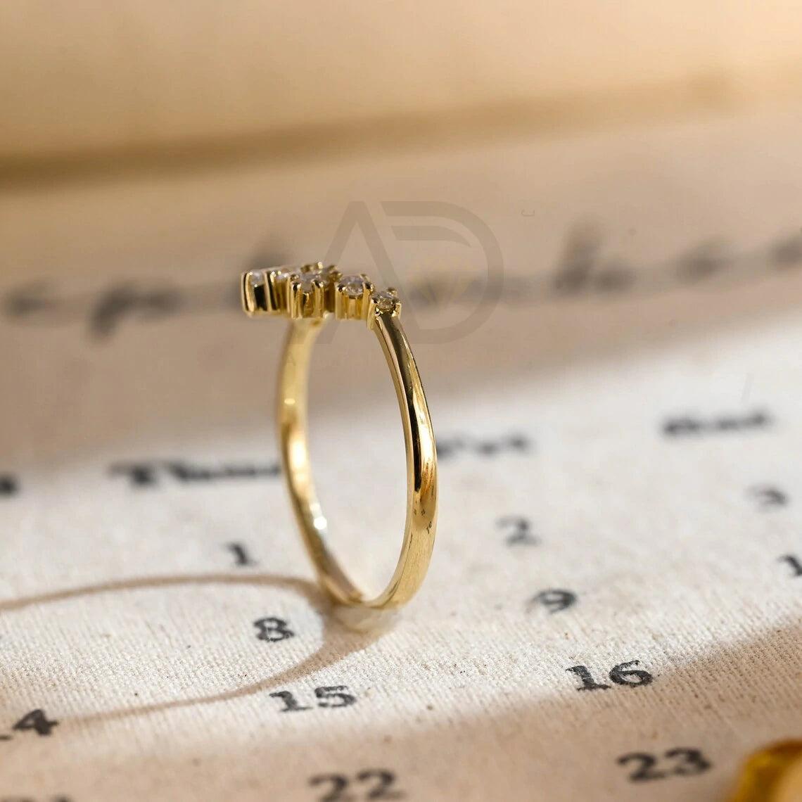Marquise cut moissanite curved wedding band, Solid gold curved bridal stacking band, Matching marquise cut moissanite band, Wedding band for her, Bridal jewelry, Curved wedding ring, Moissanite stacking band, Marquise cut jewelry, Solid gold bridal band, Curved wedding band, Stacking ring set, Bridal stacking band, Anniversary gift for her, Women's wedding band, Gold marquise band