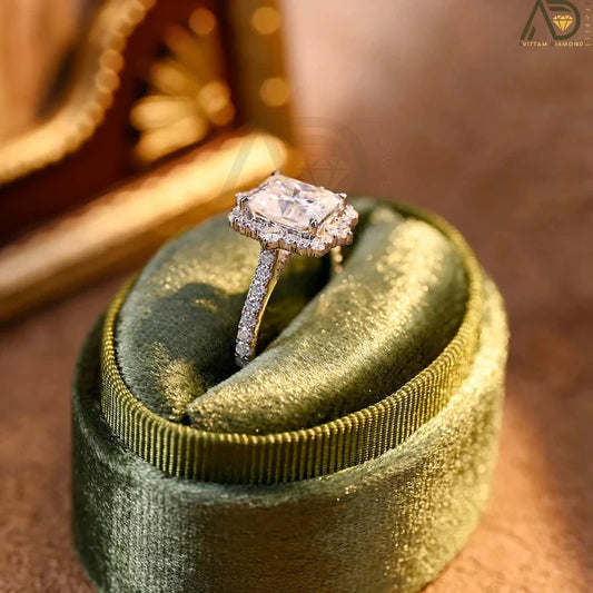 Halo Moissanite Ring