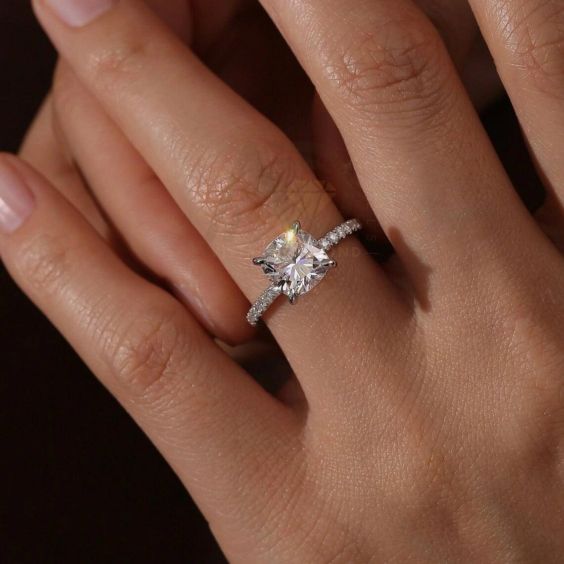 Cushion Moissanite Engagement Ring, Solid Gold Half Eternity Wedding Ring, Square Cushion Promise Ring for Women, Anniversary Gifts for Wife, Cushion-cut Moissanite Ring, Gold Eternity Band, Women's Promise Ring, Wife Anniversary Jewelry, Moissanite Wedding Band, Square Cut Engagement Ring, Gold Anniversary Ring, Women's Eternity Band, Cushion-shaped Promise Ring, Wife's Special Anniversary Gift, Elegant Moissanite Wedding Jewelry.