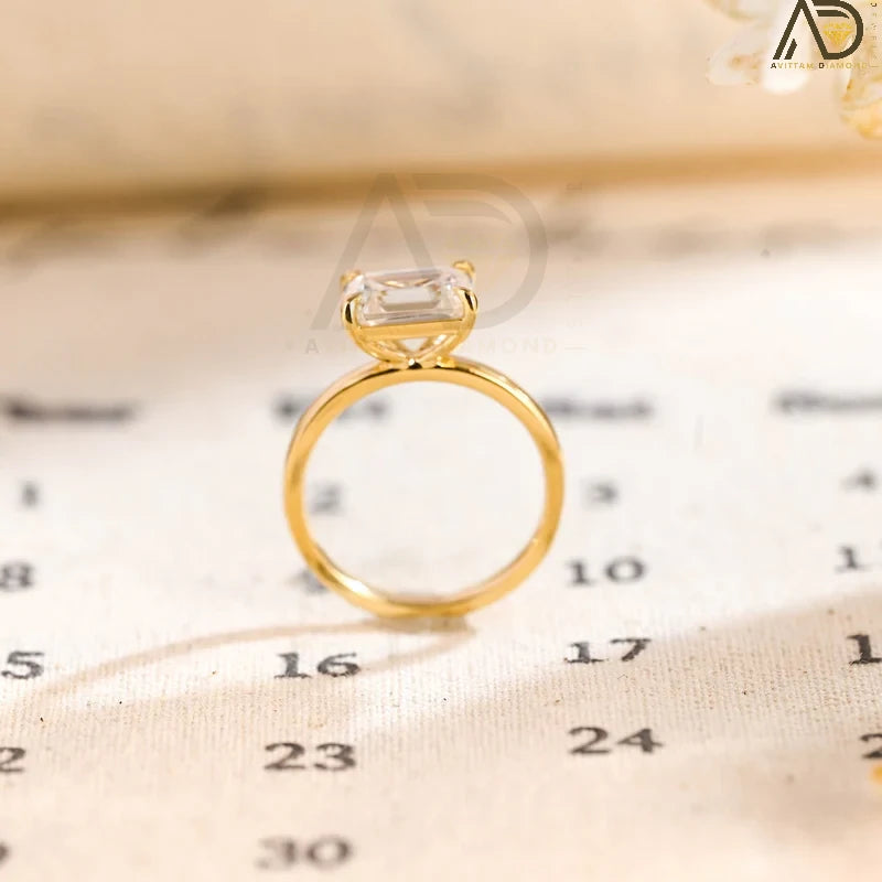 East West Emerald Cut Ring