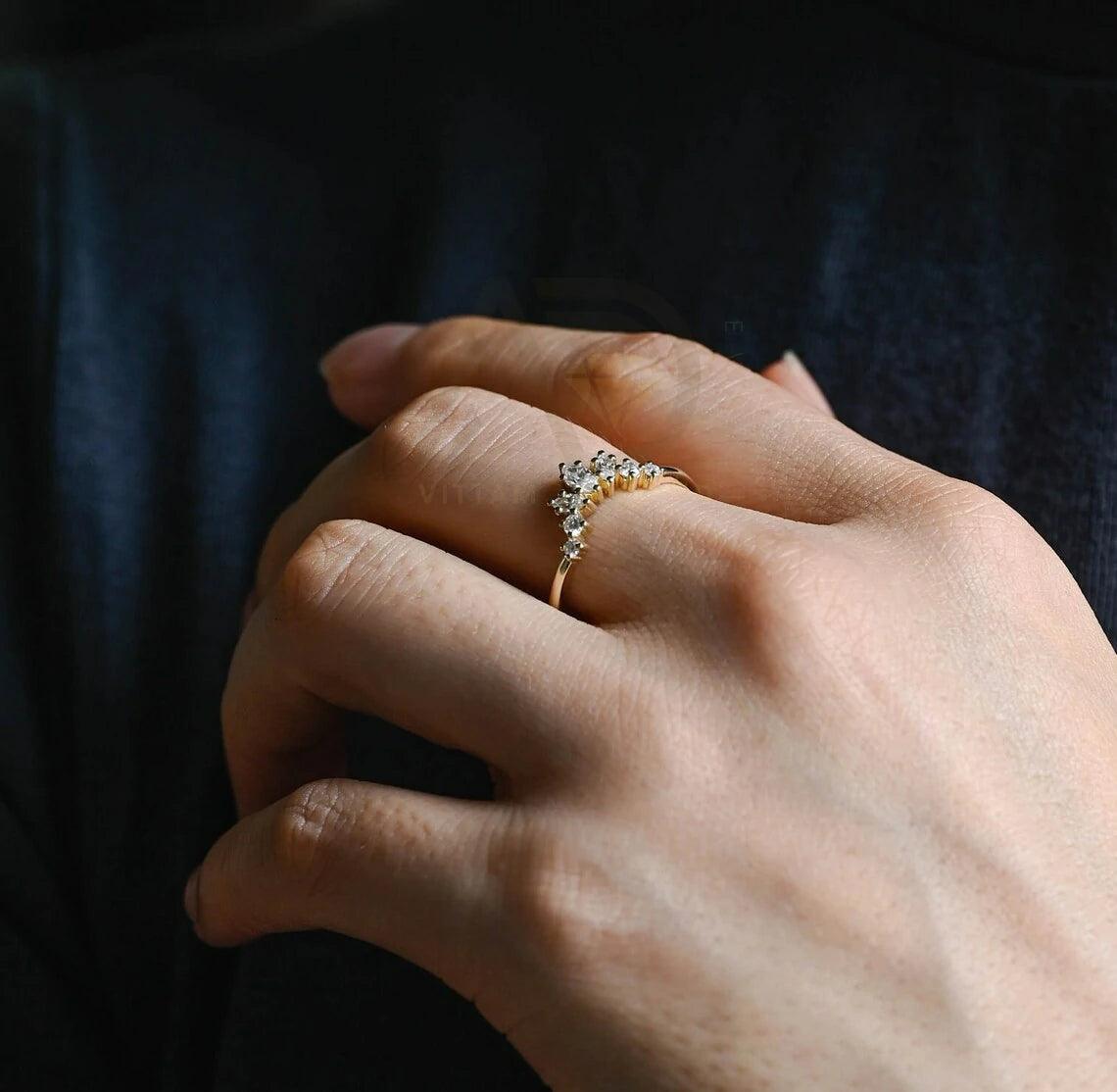 Marquise cut moissanite curved wedding band, Solid gold curved bridal stacking band, Matching marquise cut moissanite band, Wedding band for her, Bridal jewelry, Curved wedding ring, Moissanite stacking band, Marquise cut jewelry, Solid gold bridal band, Curved wedding band, Stacking ring set, Bridal stacking band, Anniversary gift for her, Women's wedding band, Gold marquise band