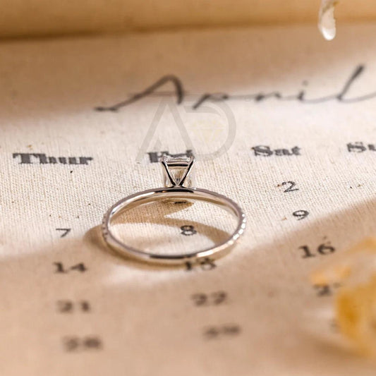 Solid gold radiant moissanite engagement ring, Pave set solitaire radiant wedding ring, Anniversary ring gifts for wife, Rectangle gold ring, Radiant moissanite ring, Solitaire wedding band, Anniversary gifts, Bridal jewelry, Rectangle gold engagement ring, Sparkling moissanite jewelry