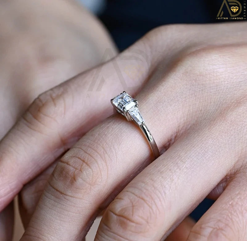 Moissanite Ring with East West Setting