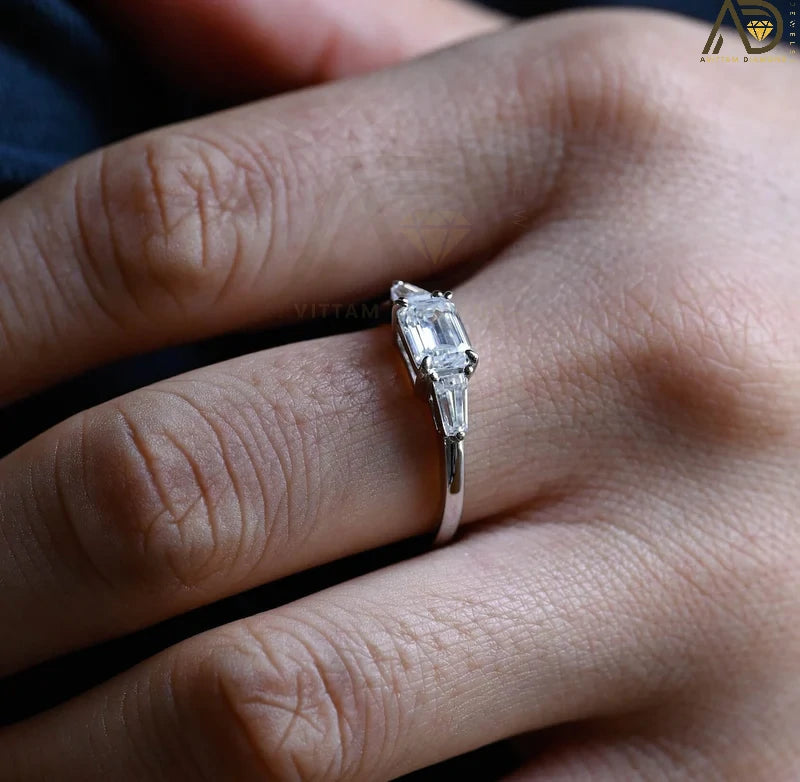 Designer Emerald Cut Ring