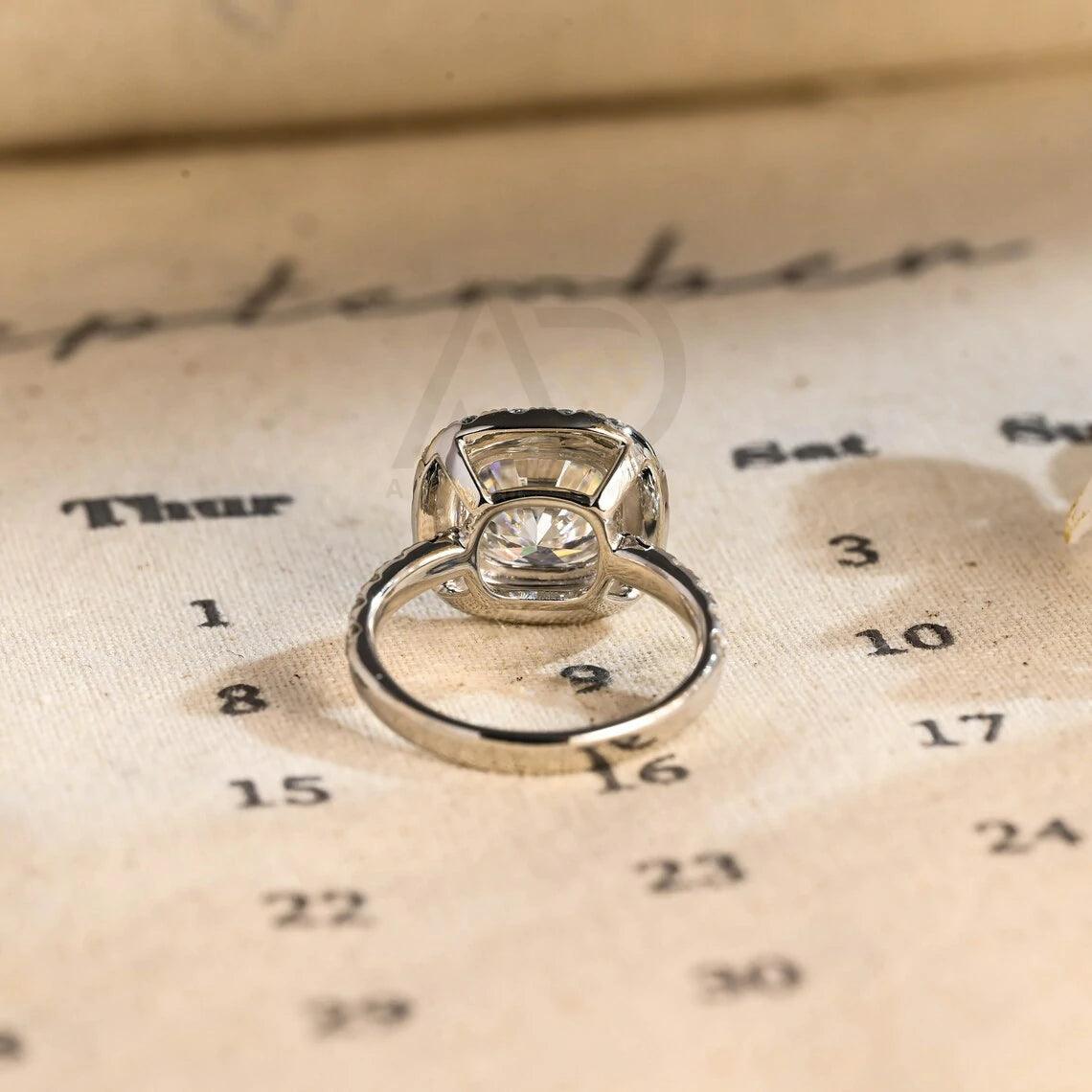 Halo vintage cushion engagement ring, Moissanite engagement ring, Gold cushion wedding ring, Promise ring for her, Anniversary gifts for women, Vintage cushion ring, Halo setting ring, Vintage-inspired jewelry, Cushion cut moissanite, Gold wedding band, Promise ring for wife, Anniversary jewelry, Unique wedding gift, Vintage halo ring, Cushion moissanite ring