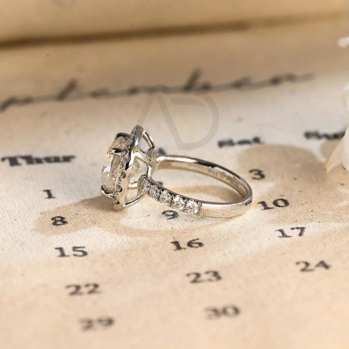 Halo vintage cushion engagement ring, Moissanite engagement ring, Gold cushion wedding ring, Promise ring for her, Anniversary gifts for women, Vintage cushion ring, Halo setting ring, Vintage-inspired jewelry, Cushion cut moissanite, Gold wedding band, Promise ring for wife, Anniversary jewelry, Unique wedding gift, Vintage halo ring, Cushion moissanite ring