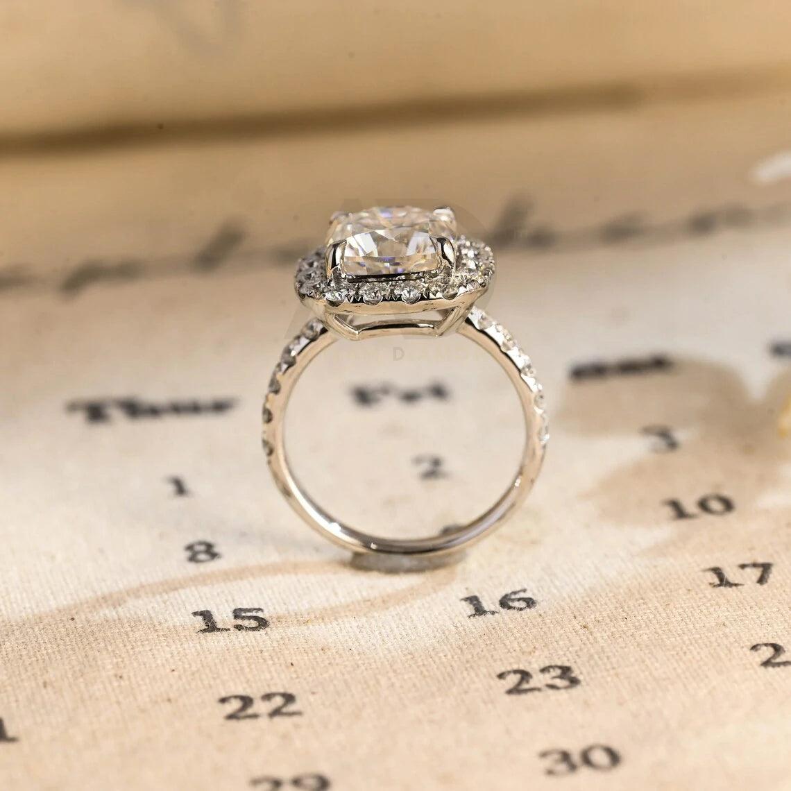 Halo vintage cushion engagement ring, Moissanite engagement ring, Gold cushion wedding ring, Promise ring for her, Anniversary gifts for women, Vintage cushion ring, Halo setting ring, Vintage-inspired jewelry, Cushion cut moissanite, Gold wedding band, Promise ring for wife, Anniversary jewelry, Unique wedding gift, Vintage halo ring, Cushion moissanite ring