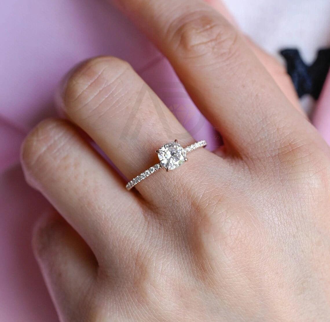 Cushion Moissanite Engagement Ring, Solid Gold Half Eternity Wedding Ring, Square Cushion Promise Ring for Women, Anniversary Gifts for Wife, Cushion-cut Moissanite Ring, Gold Eternity Band, Women's Promise Ring, Wife Anniversary Jewelry, Moissanite Wedding Band, Square Cut Engagement Ring, Gold Anniversary Ring, Women's Eternity Band, Cushion-shaped Promise Ring, Wife's Special Anniversary Gift, Elegant Moissanite Wedding Jewelry.