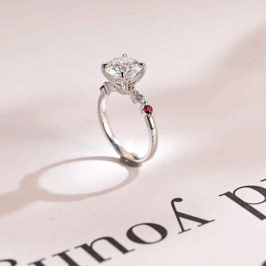 Colorful Elegance | Moissanite Glow | Aquamarine Ruby Band