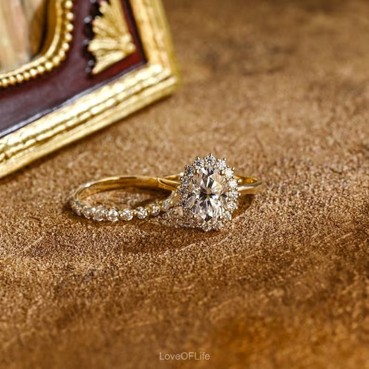 Moissanite wedding ring set