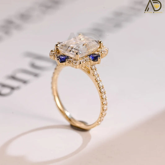 Diamond Cluster Moissanite Ring |
Anniversary Gift for Her |
Promise Ring for Women