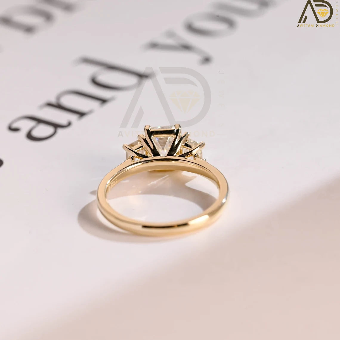 Anniversary Moissanite Wedding Ring |
Moissanite Emerald Cut Wedding Ring |
Trapezoid Moissanite Promise Ring