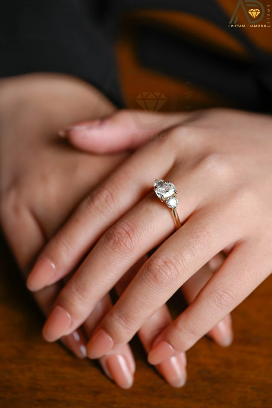 Solid Gold Moissanite Ring