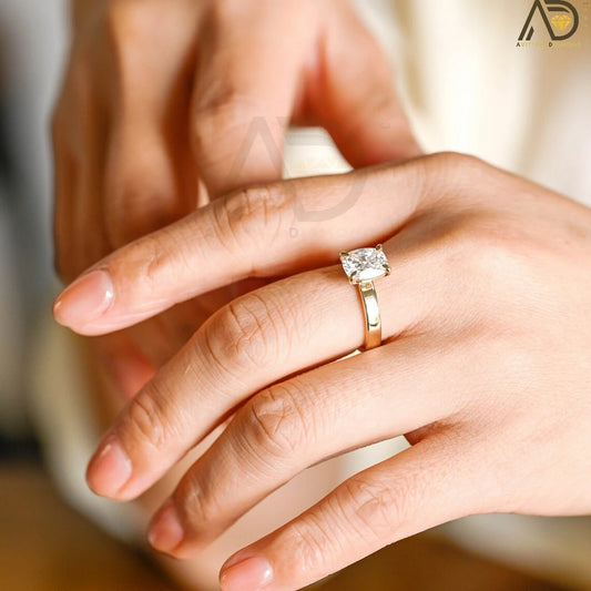 Solid Gold Moissanite Ring