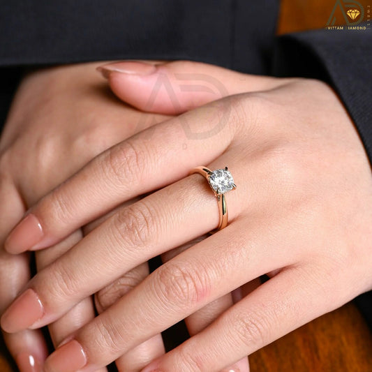 Solid Gold Moissanite Ring