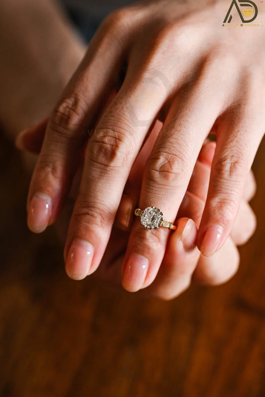 Square Radiant Moissanite Ring