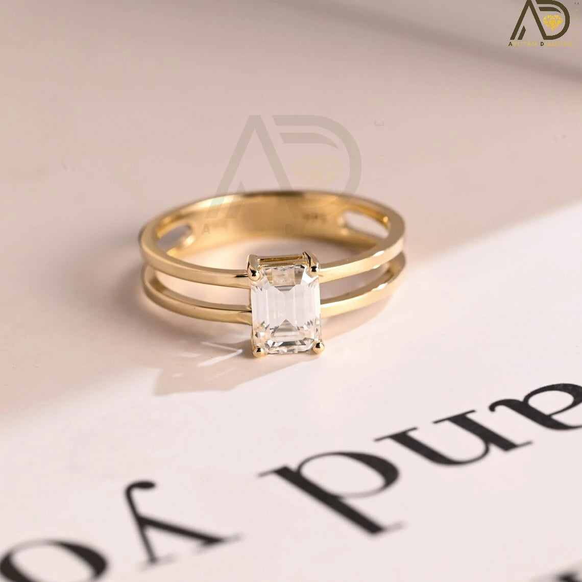 Solid Gold Moissanite Ring