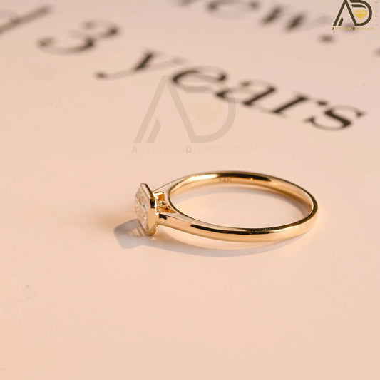 East to West Moissanite Ring