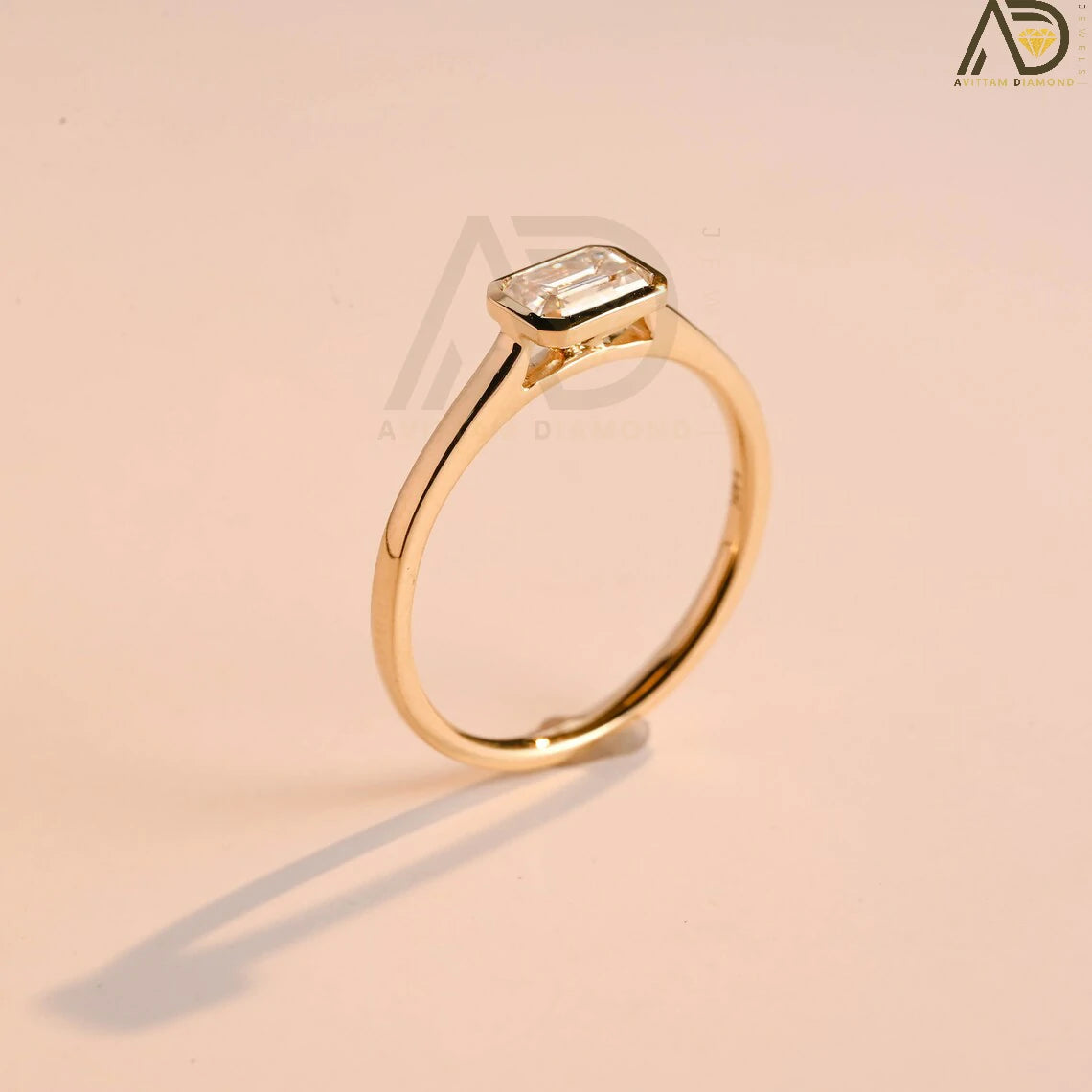 Bezel Setting Moissanite Ring