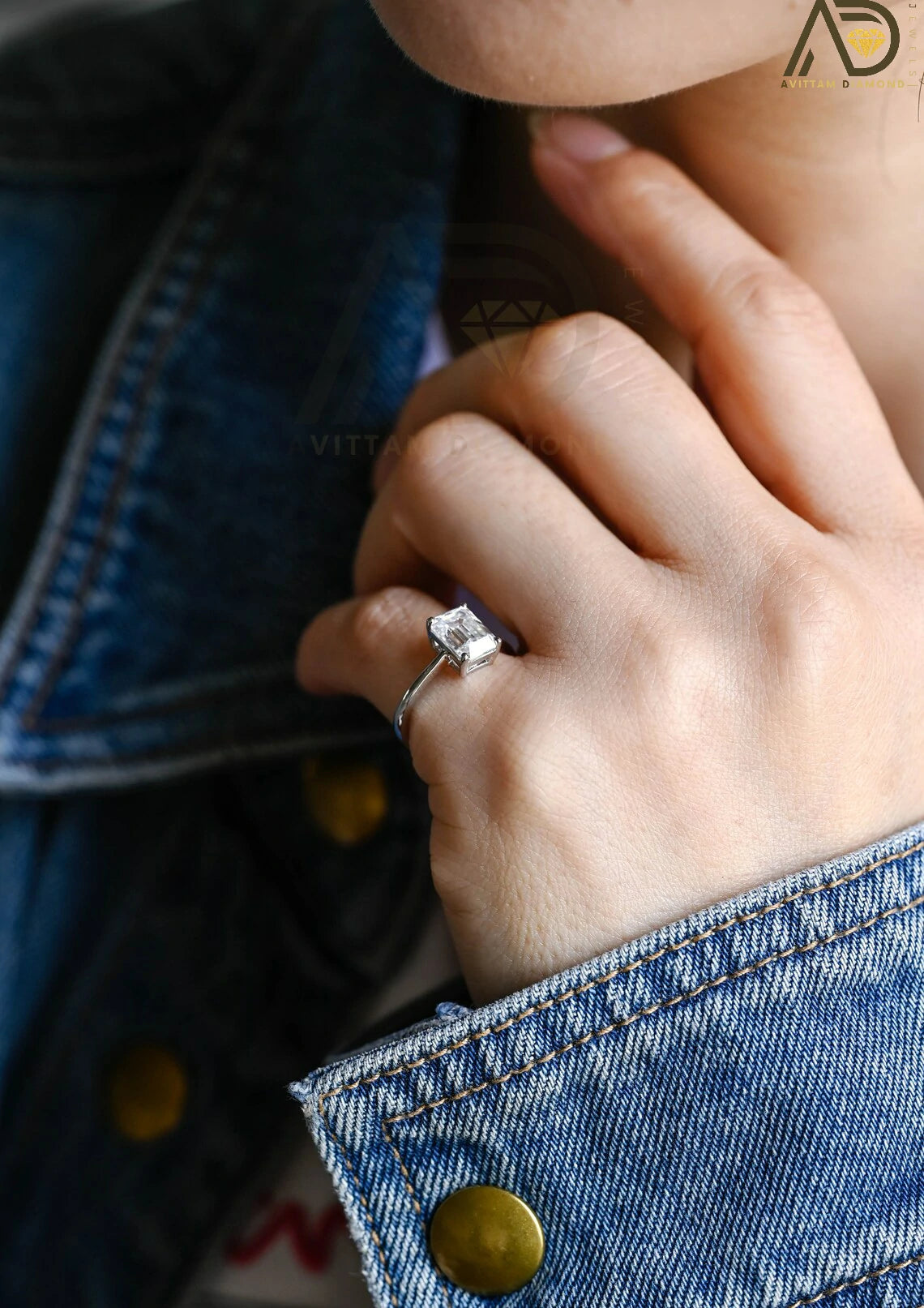 Minimalist Moissanite engagement ring