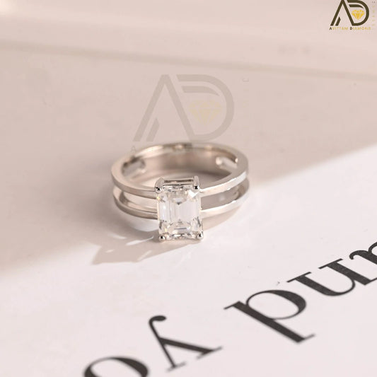 Solid Gold Moissanite Ring