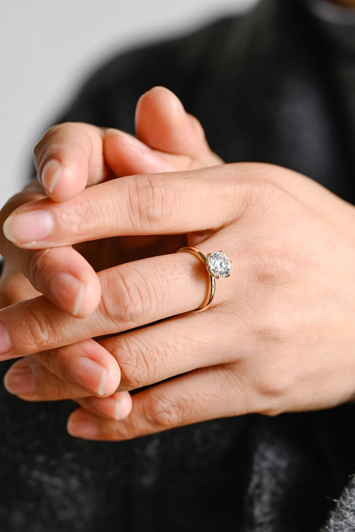 Gold Tulip Love Ring | Round Cut Anniversary Band | Forever Yours Ring