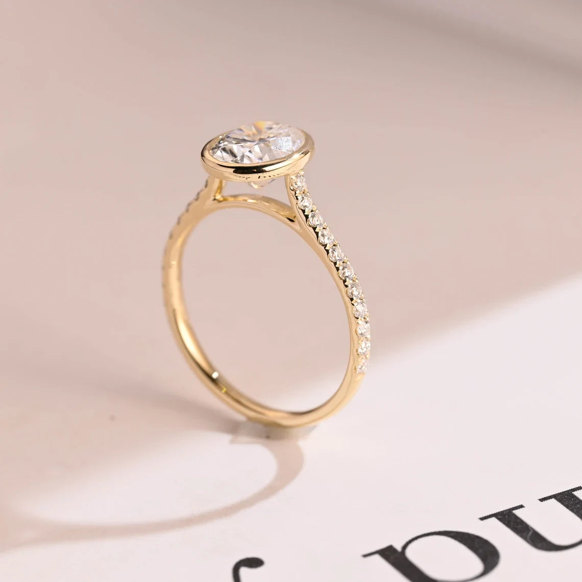 minimalist bridal ring | handmade gold ring | lab grown moissanite