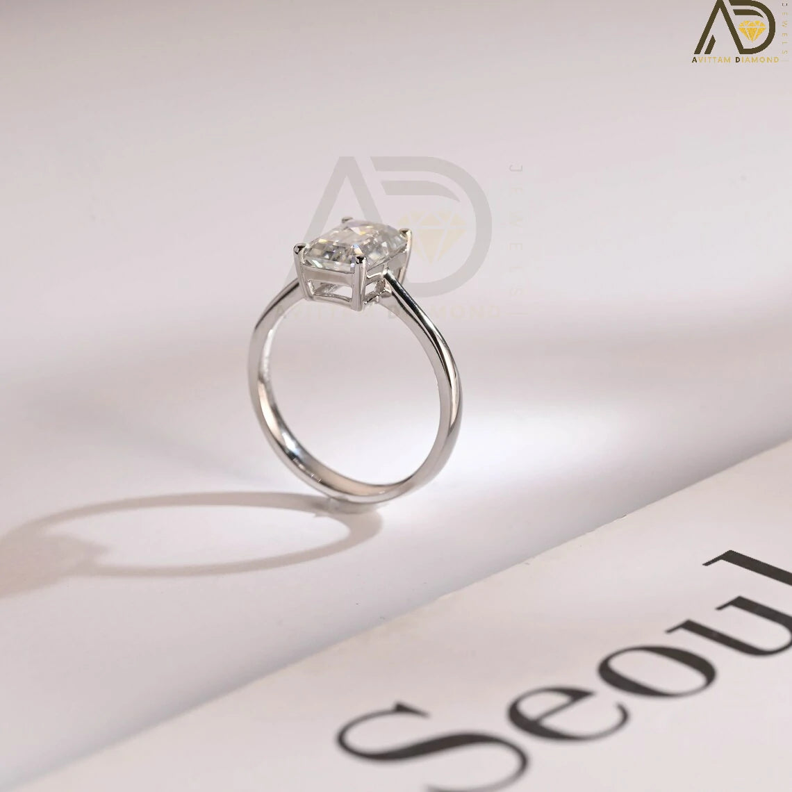 Emerald cut engagement ring for proposal