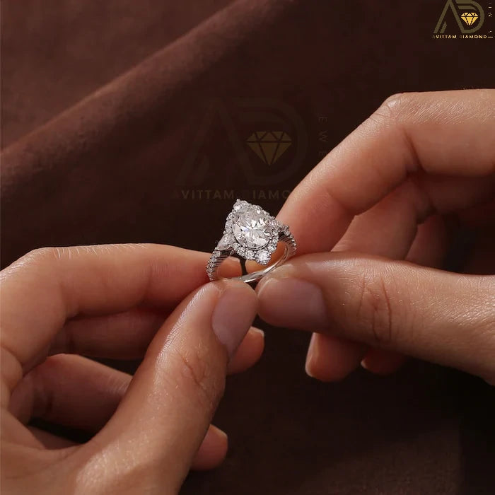 Beautiful Moissanite Halo Ring