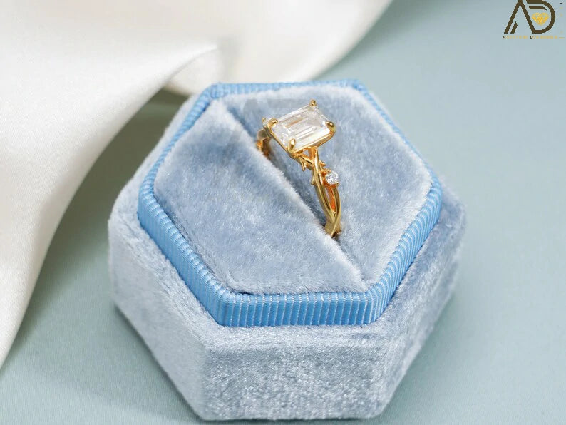 10K 14K 18K Gold Jewelry | Minimalist Moissanite Ring | Luxury Moissanite Bridal Jewelry