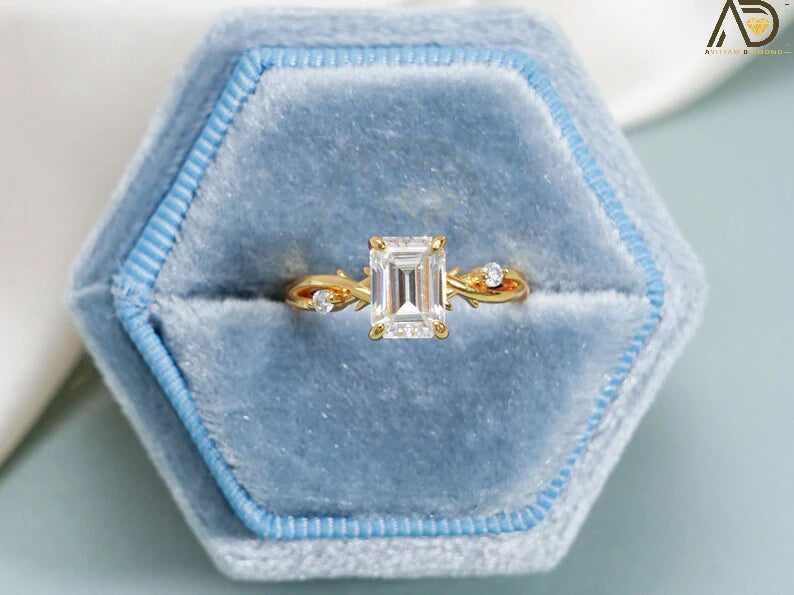 Gold Moissanite Promise Ring | Elegant Gold Jewelry for Women | Custom Moissanite Engagement Ring