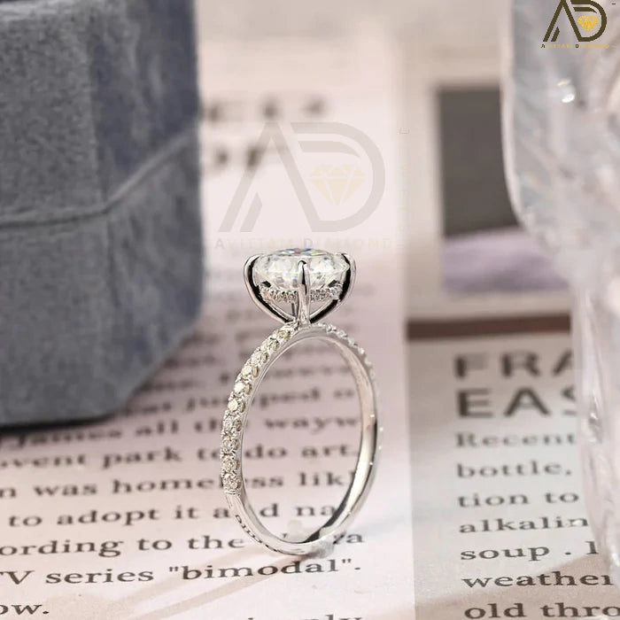 Stunning Moissanite Anniversary Ring - 14K White Gold Setting