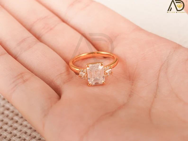 Dainty Cluster Promise Ring, Moissanite