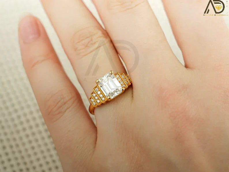 Moissanite Cluster Ring, Elegant Moissanite
