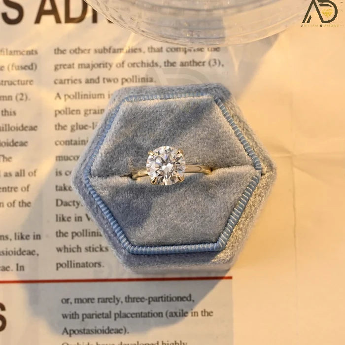 Solitaire Round Cut Moissanite Ring