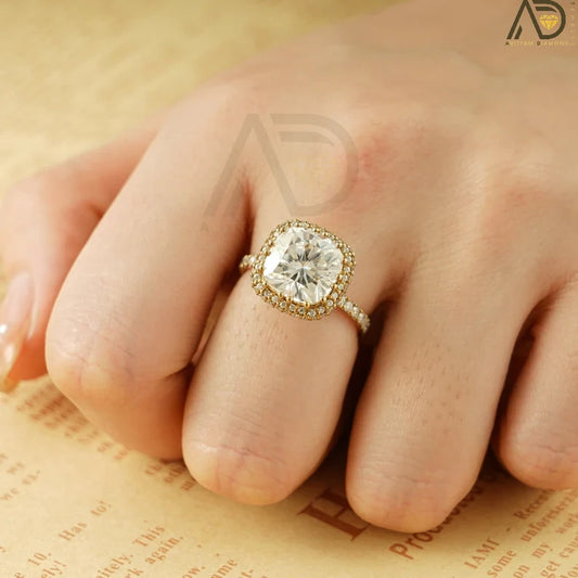 Solid Gold Moissanite Ring