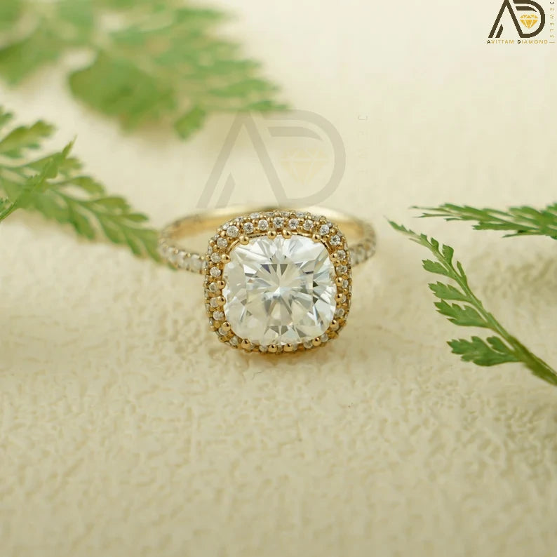 Solid Gold Moissanite Ring