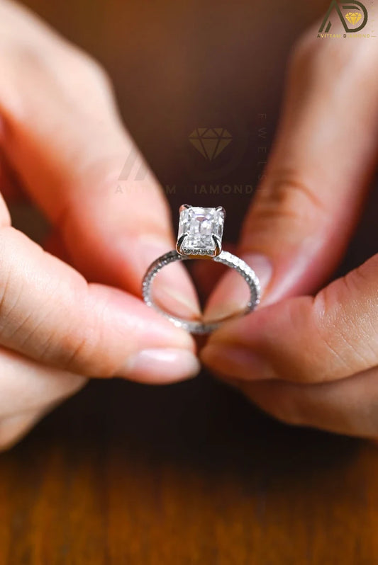 Solid Gold Moissanite Ring,