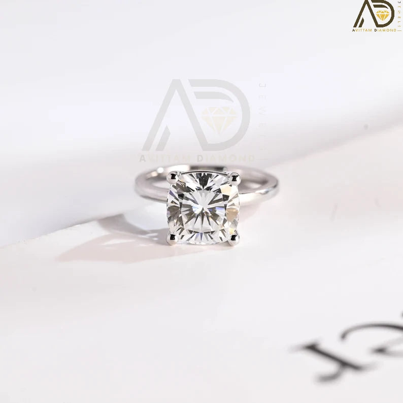 Solid Gold Moissanite Ring