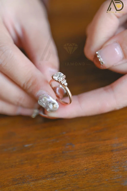 Solid Gold Moissanite Ring