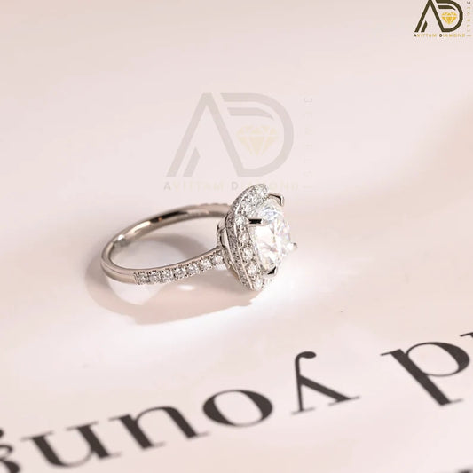 Cushion Cut Moissanite Ring