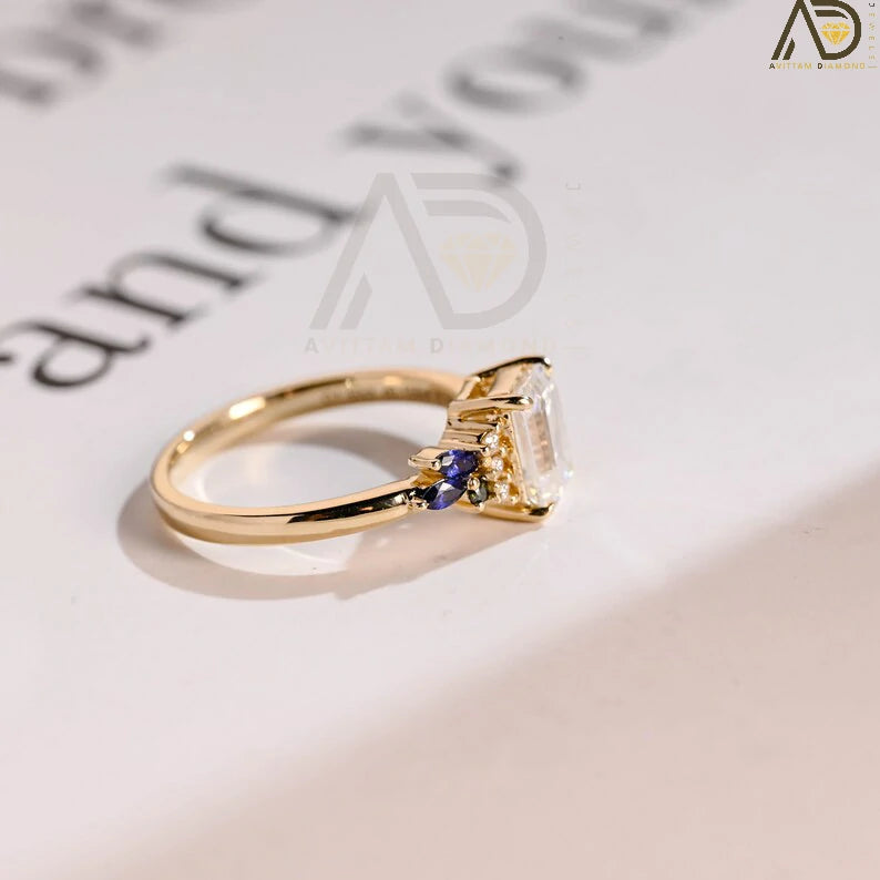Solid Gold Moissanite Engagement Ring |
Emerald Moissanite Engagement Ring |
Green Marquise Moissanite Ring