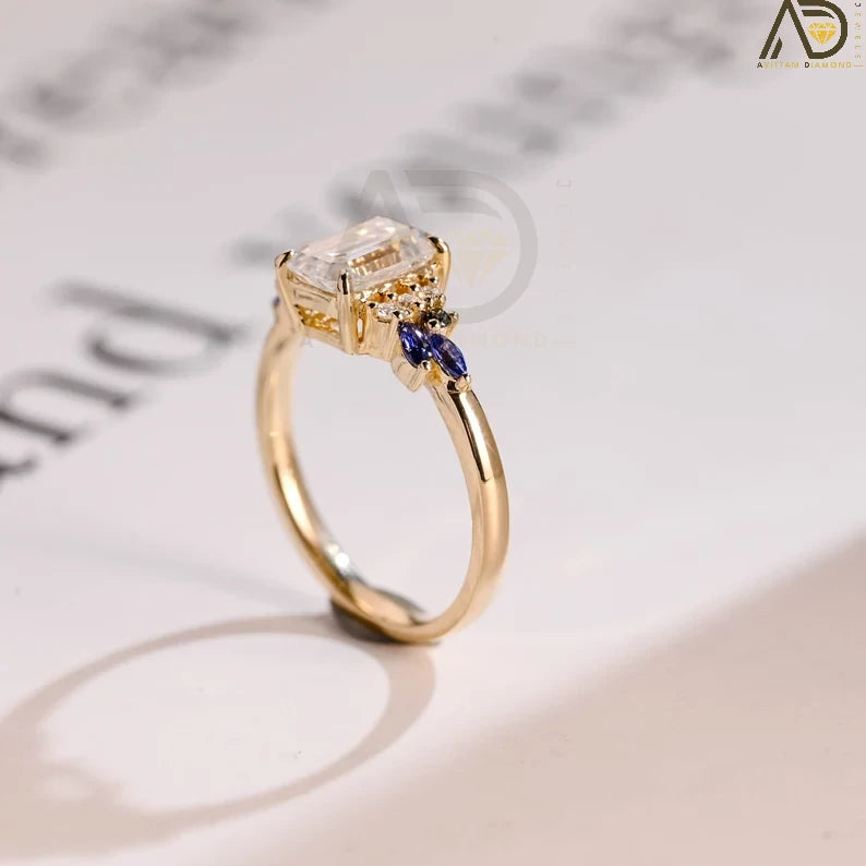 Solid Gold Marquise Moissanite Ring |
Elegant Moissanite Engagement Ring |
Unique Green Moissanite Ring