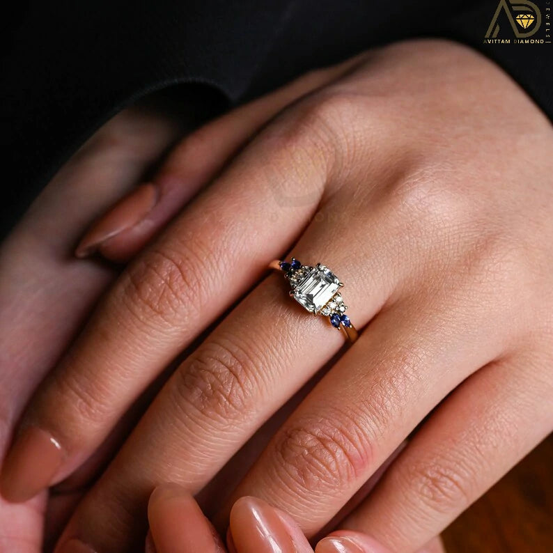 Moissanite Promise Ring for Girlfriend |
Elegant Anniversary Moissanite Ring |
Moissanite Green Marquise Ring for Her