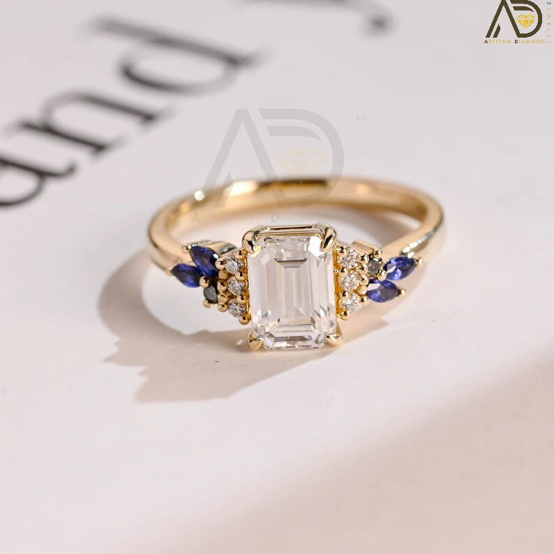 Emerald Moissanite Anniversary Ring |
Green Marquise Moissanite Accent Ring |
Beautiful Moissanite Ring for Her